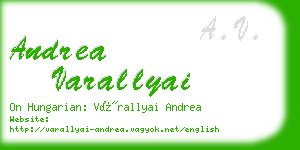 andrea varallyai business card